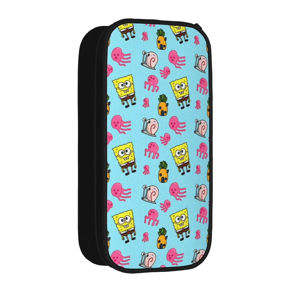 trousse à crayons s-spongebobs avec portraits de visages multiples, pochette en toile, grande capacité, pour garçons et filles, fournitures scolaires