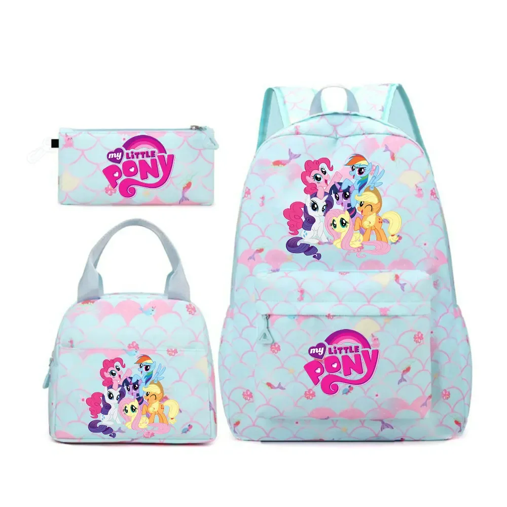 sac à dos my little pony, 3 pièces/ensembles, sac à dos de sport pour filles, sac à dos pour ordinateur portable, sac à dos de voyage pour adolescents, sac à livres pour étudiants et adolescents