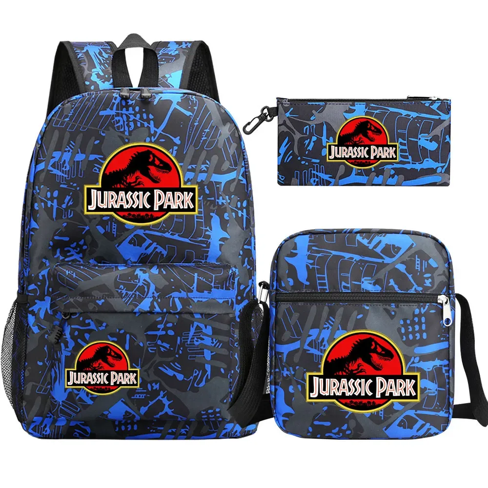 dinosaur jurassic world park 3 pièces garçons filles enfants retour à l'école livre sacs, sac à dos étudiant, sac à bandoulière trousse à crayons