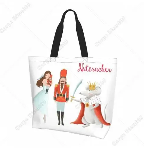 sac fourre-tout réutilisable pour femme, sac à main casse-noisette, sac à provisions, cadeau de travail, arbre de noël, marine, initié