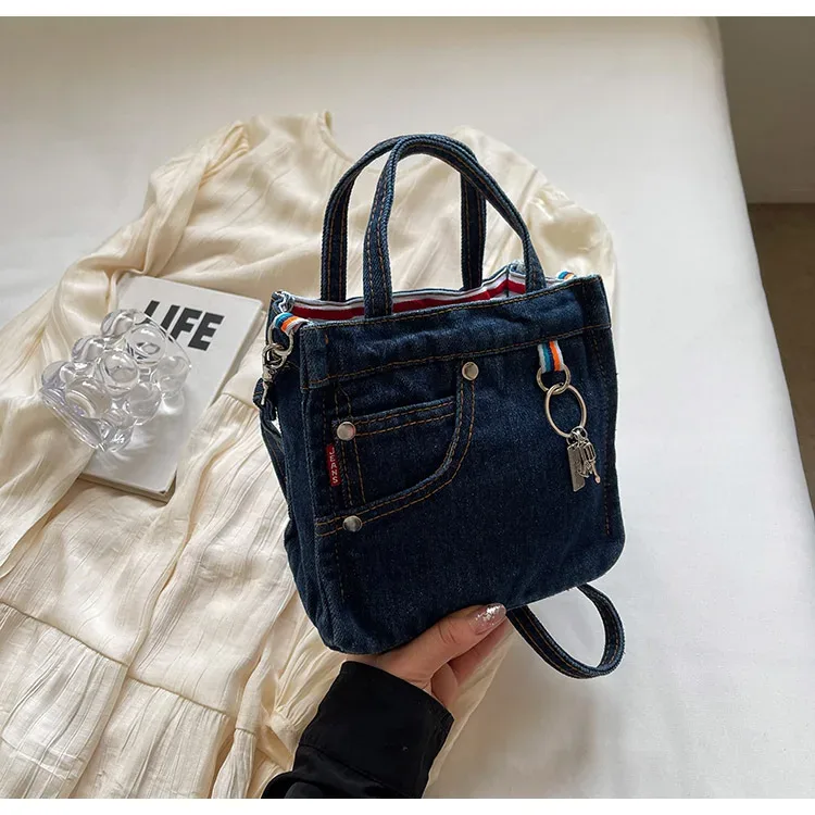 sacs à bandoulière pour femmes, sacs à main créatifs rétro en denim délavé, personnalisés à la mode, sacs à bandoulière de haute qualité pour filles