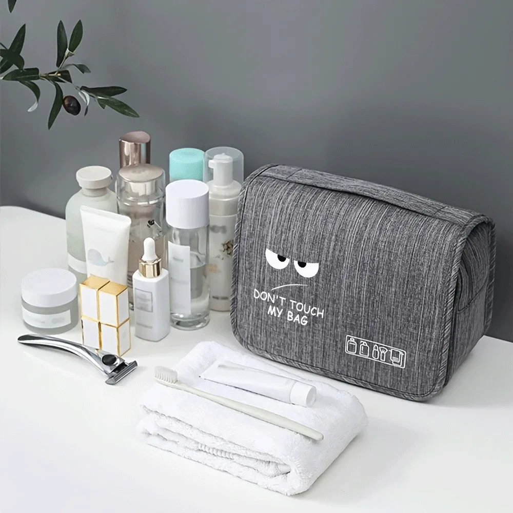 sac de maquillage portable à motif de dessin animé, unisexe, organisateur de cosmétiques de grande capacité, trousse de toilette suspendue pour femmes et hommes, pour le lavage, le rasage et le maquillage.