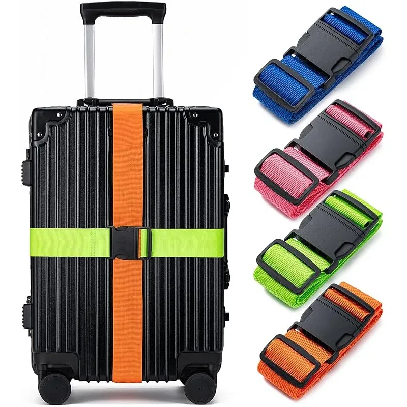 ceinture fixation bagages polyester orange vert motif simple solide longueur dix-huit centimètres accessoires voyage