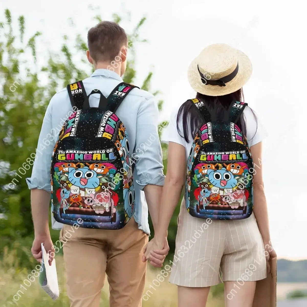 gumballs amazing world sac à dos pour hommes, femmes, adolescents, étudiants, travailleurs, sac à dos de jour, sacs en toile pour ordinateur portable, émissions de télévision comiques et amusantes, pour l'extérieur