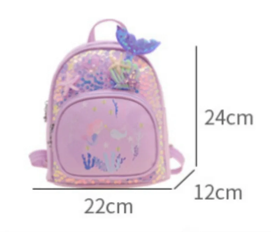 sac à dos personnalisé à paillettes sirène avec nom brodé, sac à dos personnalisé pour enfants, sac d'étudiant de maternelle