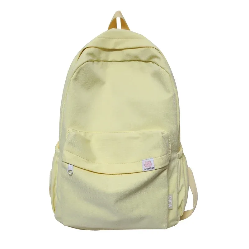 sac à dos en nylon de couleur unie pour femmes et adolescentes, de haute qualité, étanche, de style collégien, de voyage, d'école, nouvelle collection