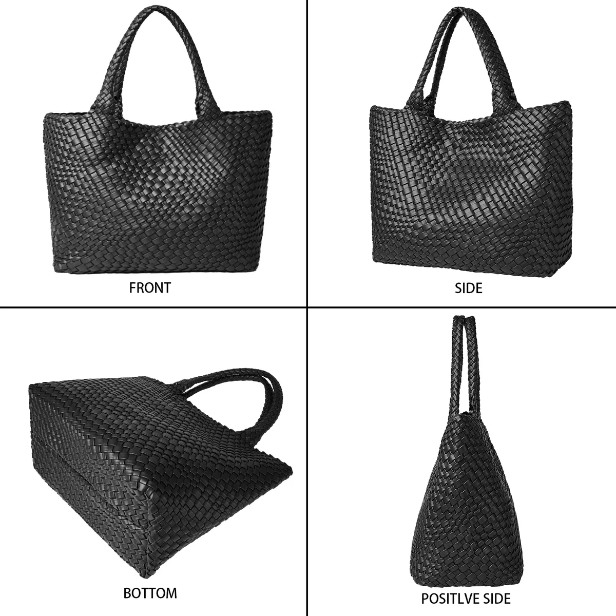 sac fourre-tout tissé pour femme, sacs à main à bandoulière en cuir végétalien, fourre-tout de plage d'été à la mode, grands fourre-tout de voyage