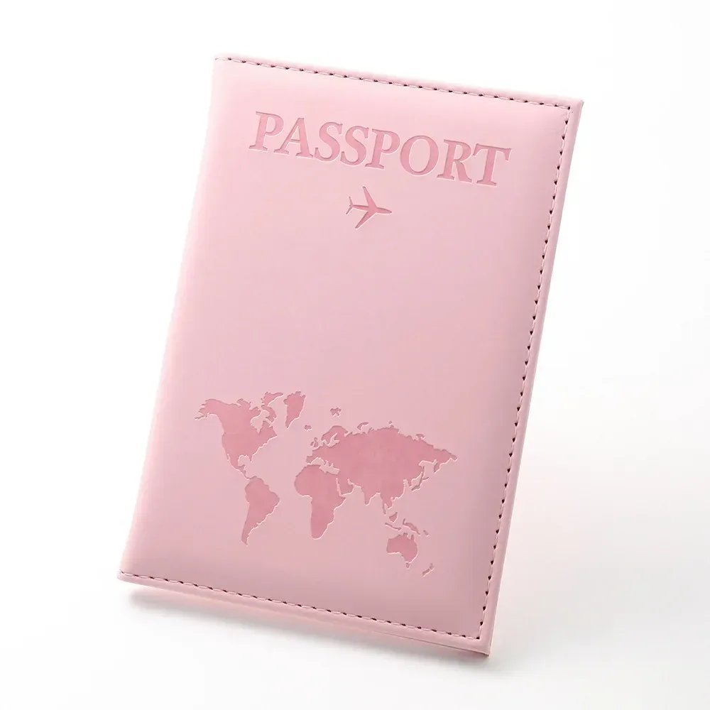 couverture de passeport de voyage pour femmes, motif marbre rose, sac porte-passeport, étuis de crédit, accessoires essentiels de protection pour billets fins