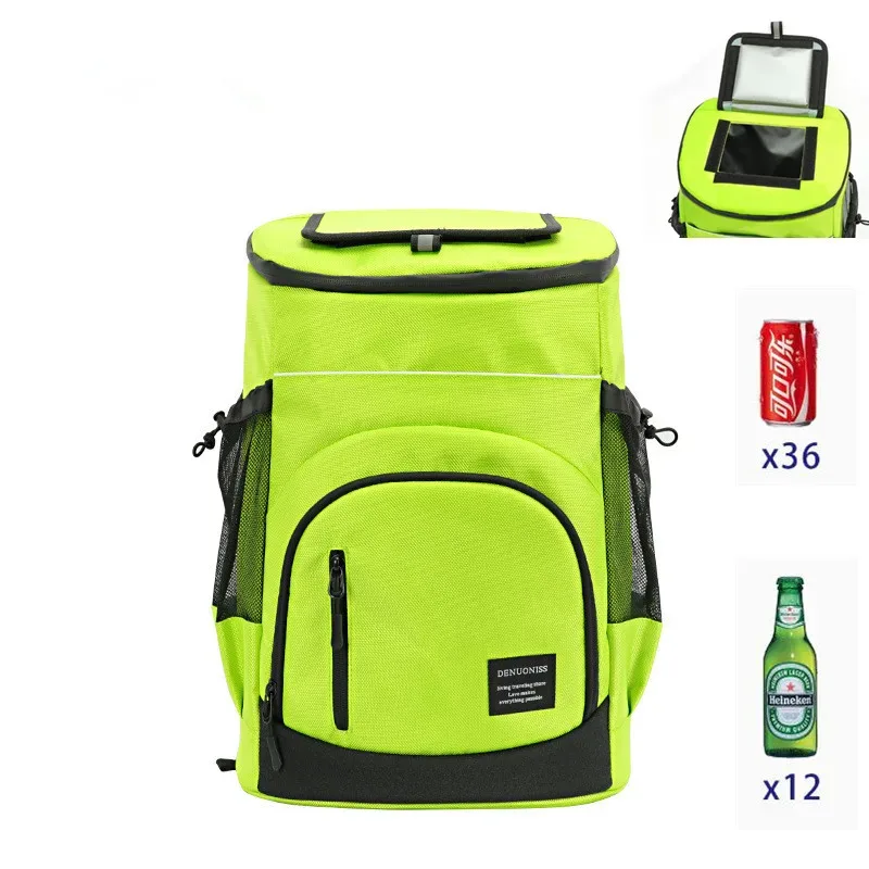 Sac isotherme souple pour réfrigérateur, sac à dos isotherme, grand réfrigérateur, voyage, plage, bière, 33l, 36 canettes