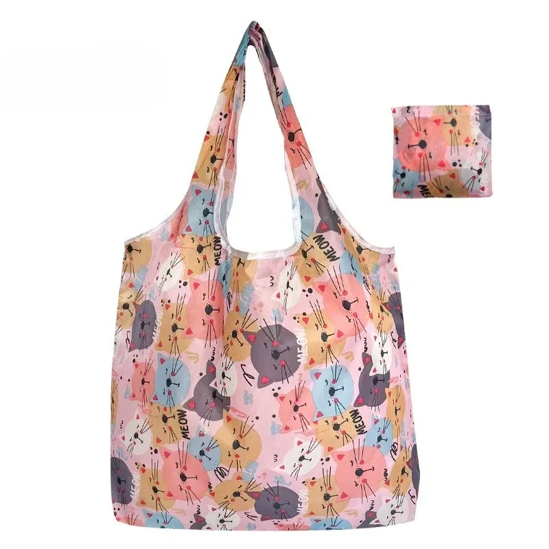 sacs écologiques pliables de poche de mode, sac d'épicerie réutilisable de grande capacité, fourre-tout pour dames, sac de voyage lavable de 50lb