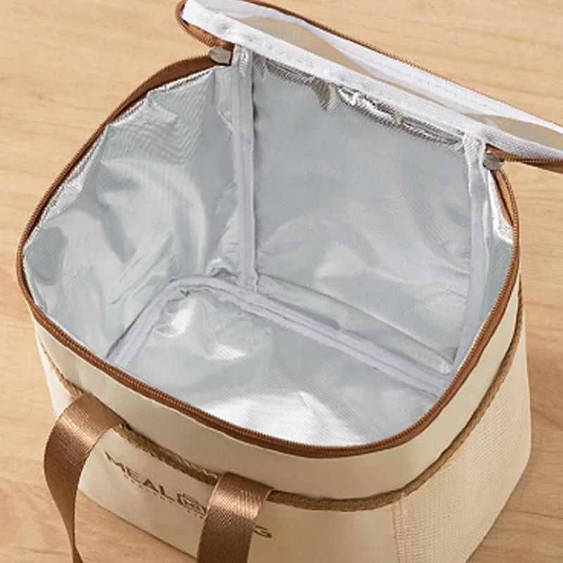 sac isotherme oxford en aluminium pour boîte à lunch, sac de rangement imperméable et résistant à l'huile, sac isotherme pour étudiants, sac fourre-tout de grande capacité