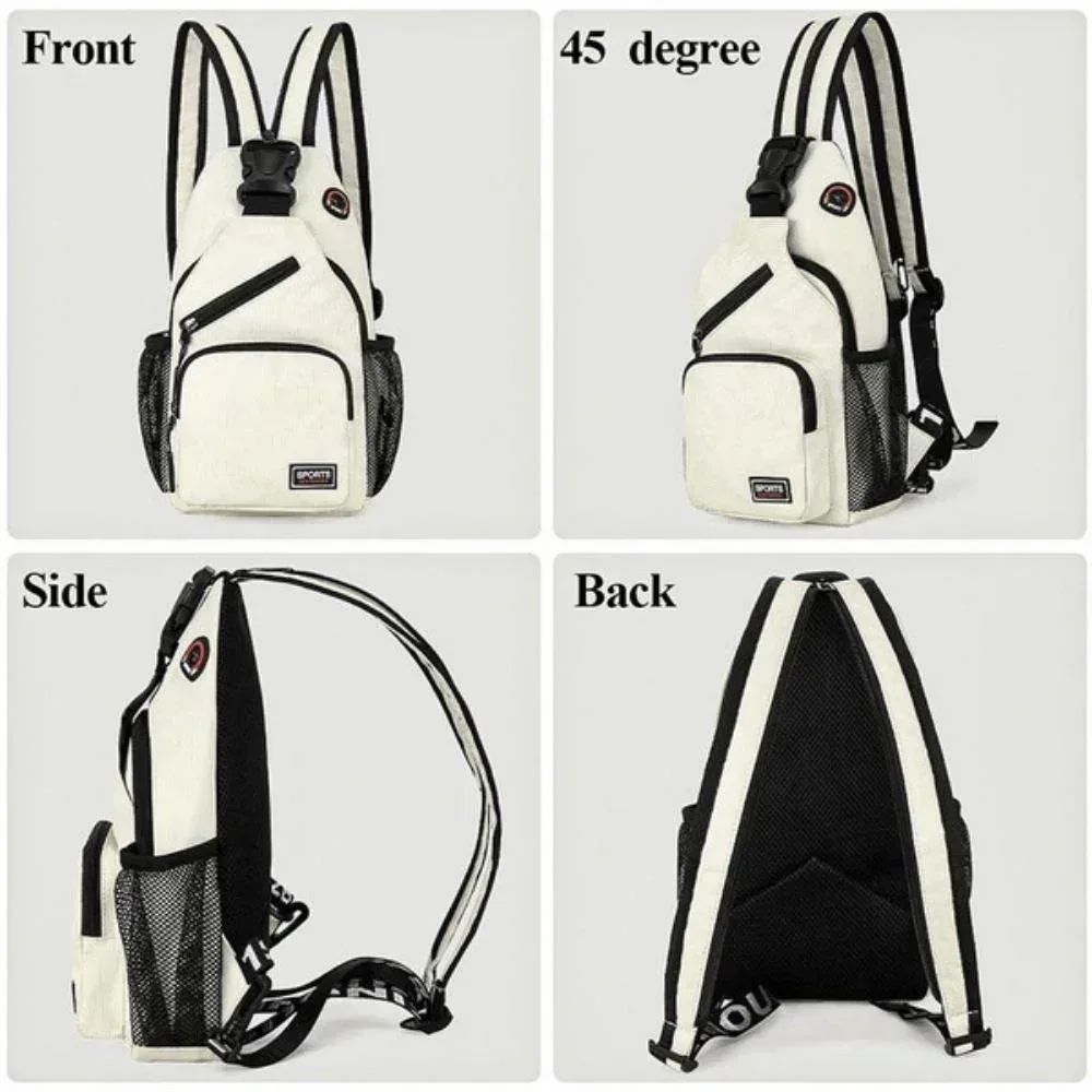 kismis messager épaule multi-fonctionnel hommes et femmes sac à dos sac de poitrine sac à dos de voyage avec trou pour casque