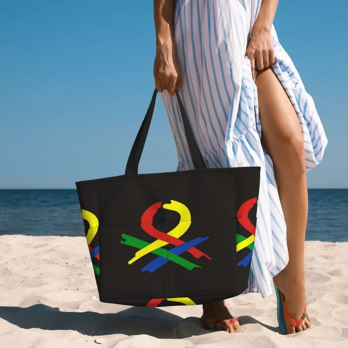 united colors of benetton – sac fourre-tout de plage, sac de sport, de yoga, grand sac fourre-tout pour femmes, sac de voyage, sac de fitness