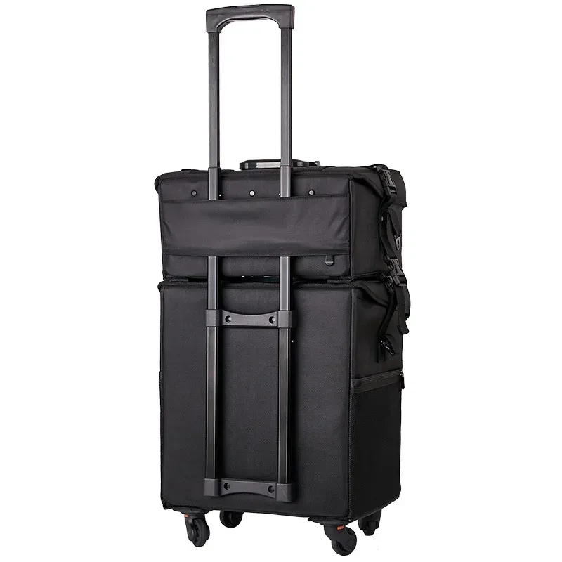 valise à roulettes professionnelle, grand sac à cosmétiques, trolley, broderie, maquillage, miles, rolley
