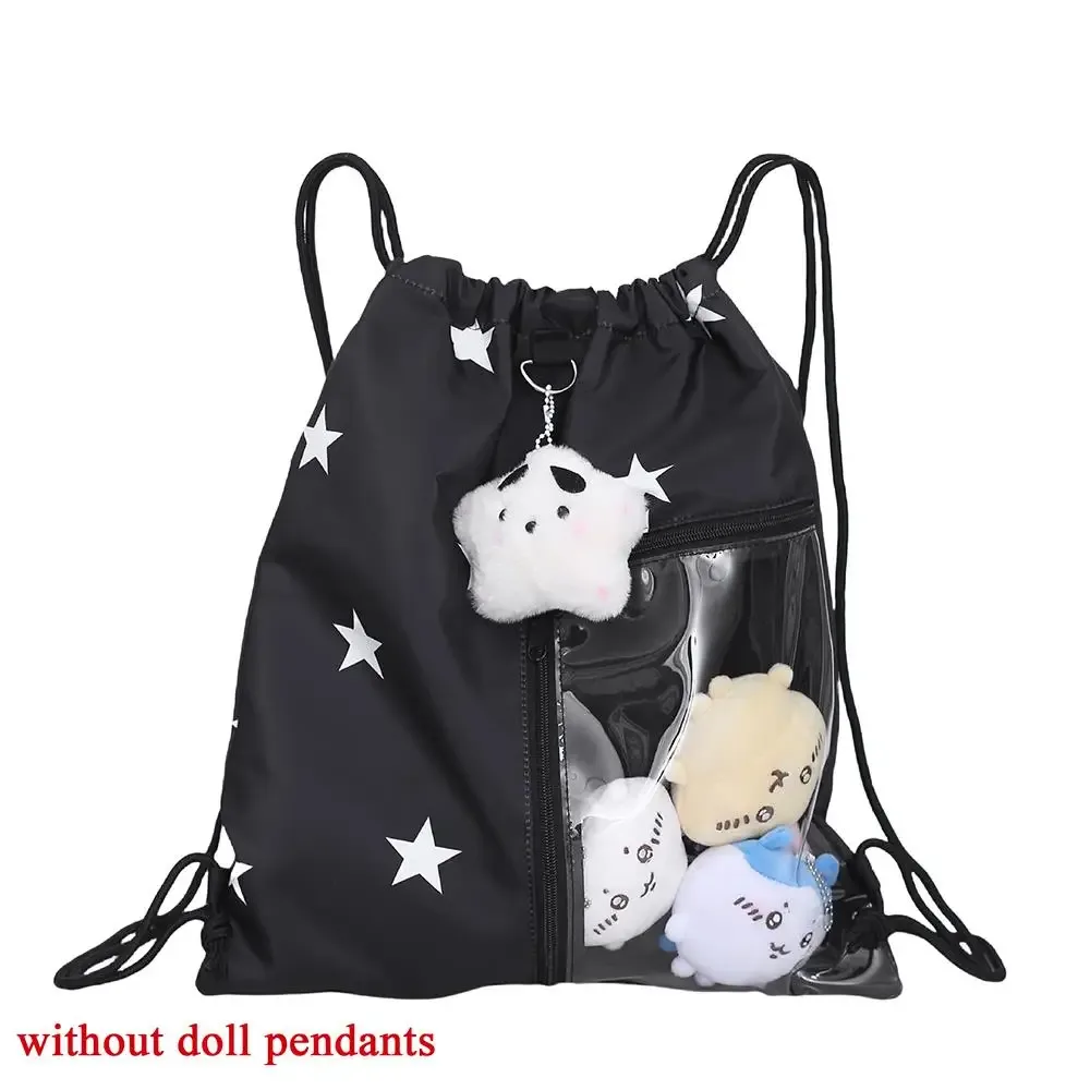 sacs à dos en toile avec cordon de serrage imprimé étoile original pour femmes et filles, sac rétro décontracté dstring y2k pour étudiantes, sac de poupée tendance pour jeunes