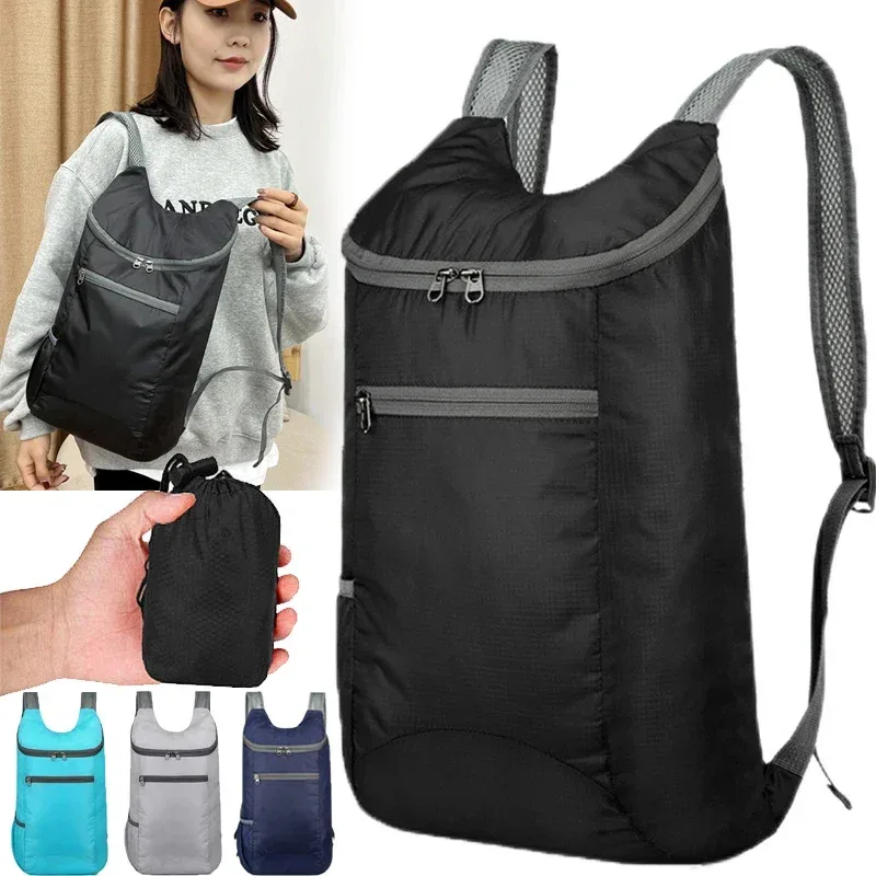 sac à dos de voyage pliable pour hommes et femmes, sacs à dos de plein air, sac de peau de rangement, sacs de sport pour femmes, imperméable, léger, sac à dos de randonnée, nouveau