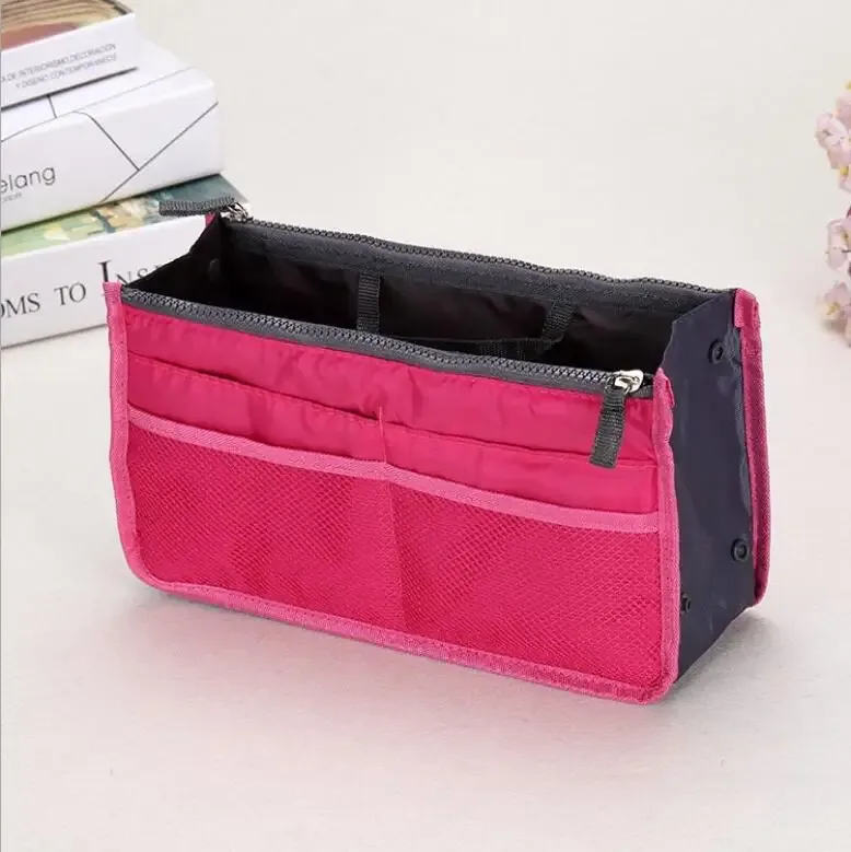 organisateur insérer sac femmes nylon voyage insérer organisateur sac à main sac à main grande doublure dame maquillage cosmétique sac pas cher femme fourre-tout
