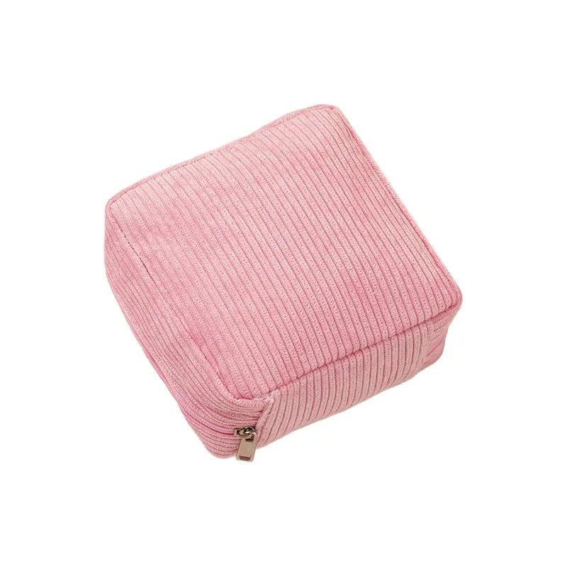 mini trousse de toilette, trousse d'urgence, trousse à cosmétiques esthétique, petite trousse de maquillage, trousse à serviettes hygiéniques en velours côtelé pour femmes