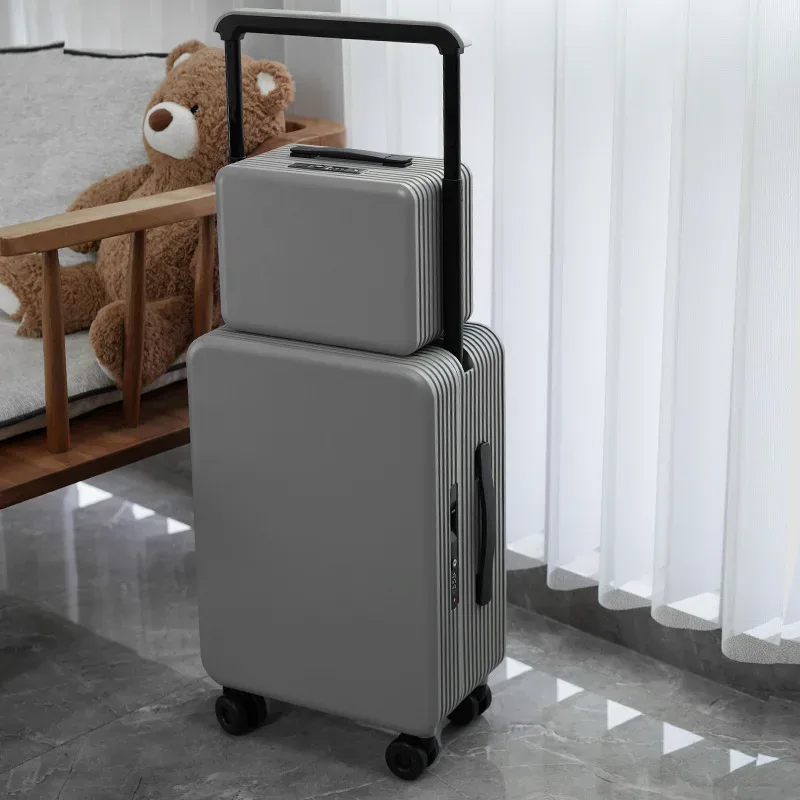 nouvel ensemble de bagages 2026 à poignée large, valise à roulettes avec boîte à maquillage, robuste et durable, pour voyages