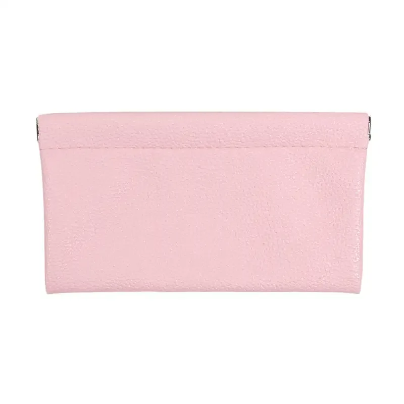 portefeuille long en cuir pu première couche, couleur unie, à fermeture automatique, pour passeport, permis de conduire, documents, câble de données et trousse à cosmétiques