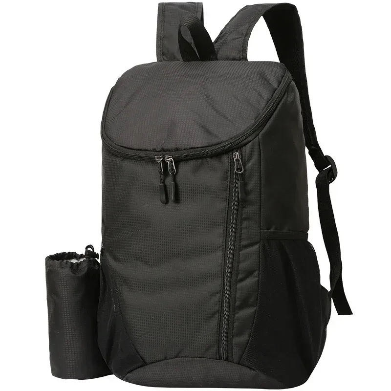 sac dos oxford université bleu bandes gris noires motif géométrique poches zippées grande poche latérale petit sac pliable imperméable sport voyage