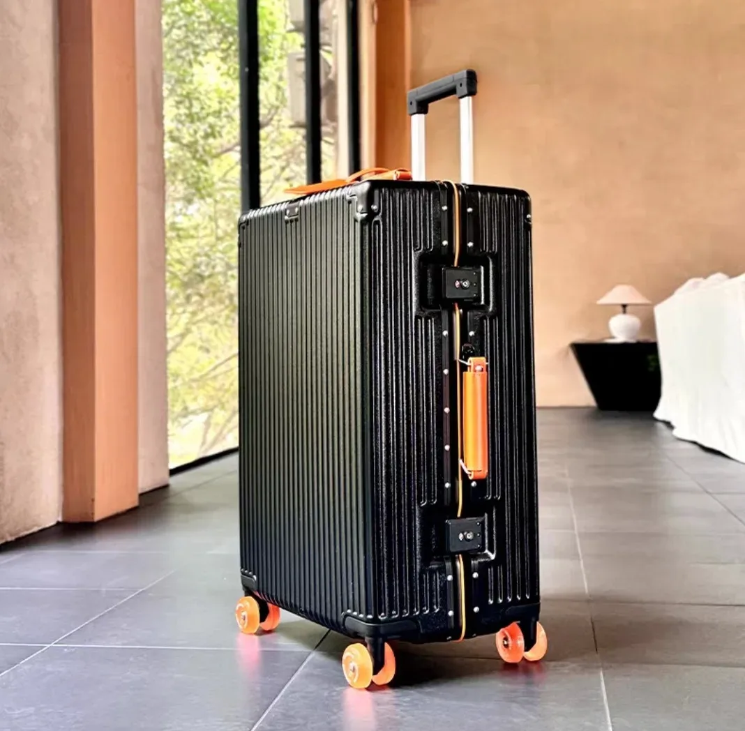 valise à main avec cadre en aluminium, avec roue rotative silencieuse colorée, serrure tsa, boîtier de chariot de voyage, bagages roulants de haute qualité