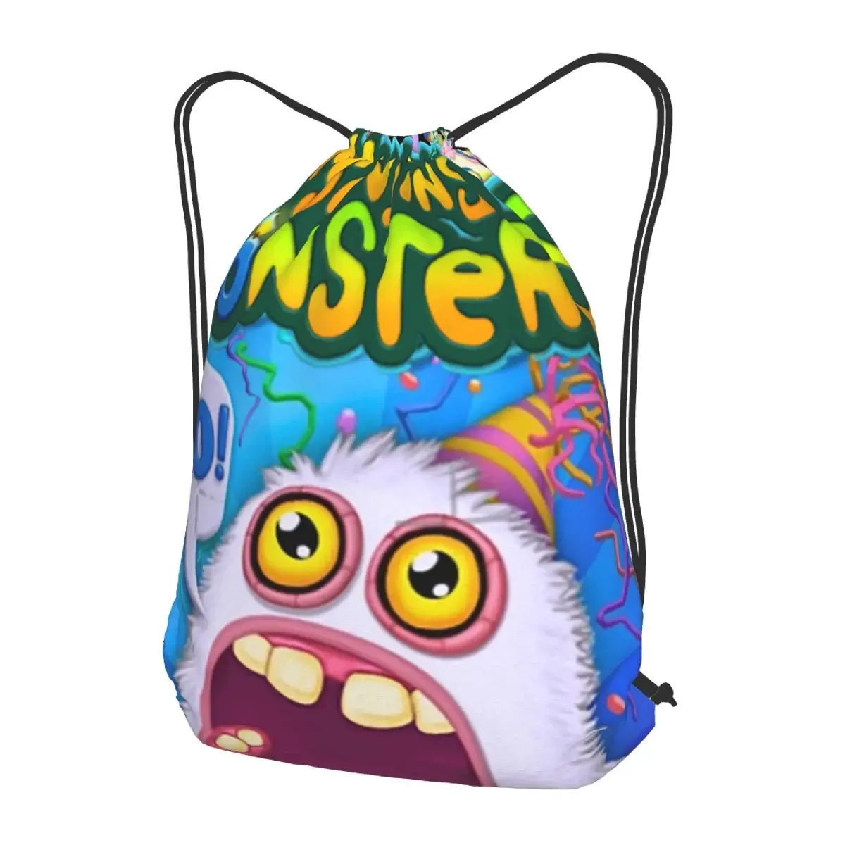wubbox my singing monsters sacs à dos multifonctions avec cordon de serrage, sacs de sport, sacs à livres pour hommes, femmes, étudiants