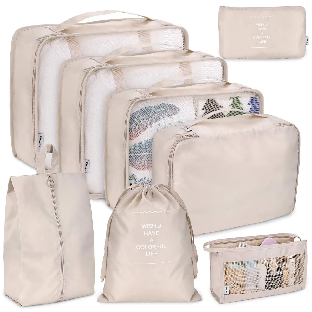 organisateur voyage sacs rangement oxford doux polyvalent transparent respirant fermeture éclair durabledurable pliable transport facile conception boucle empilable vêtements