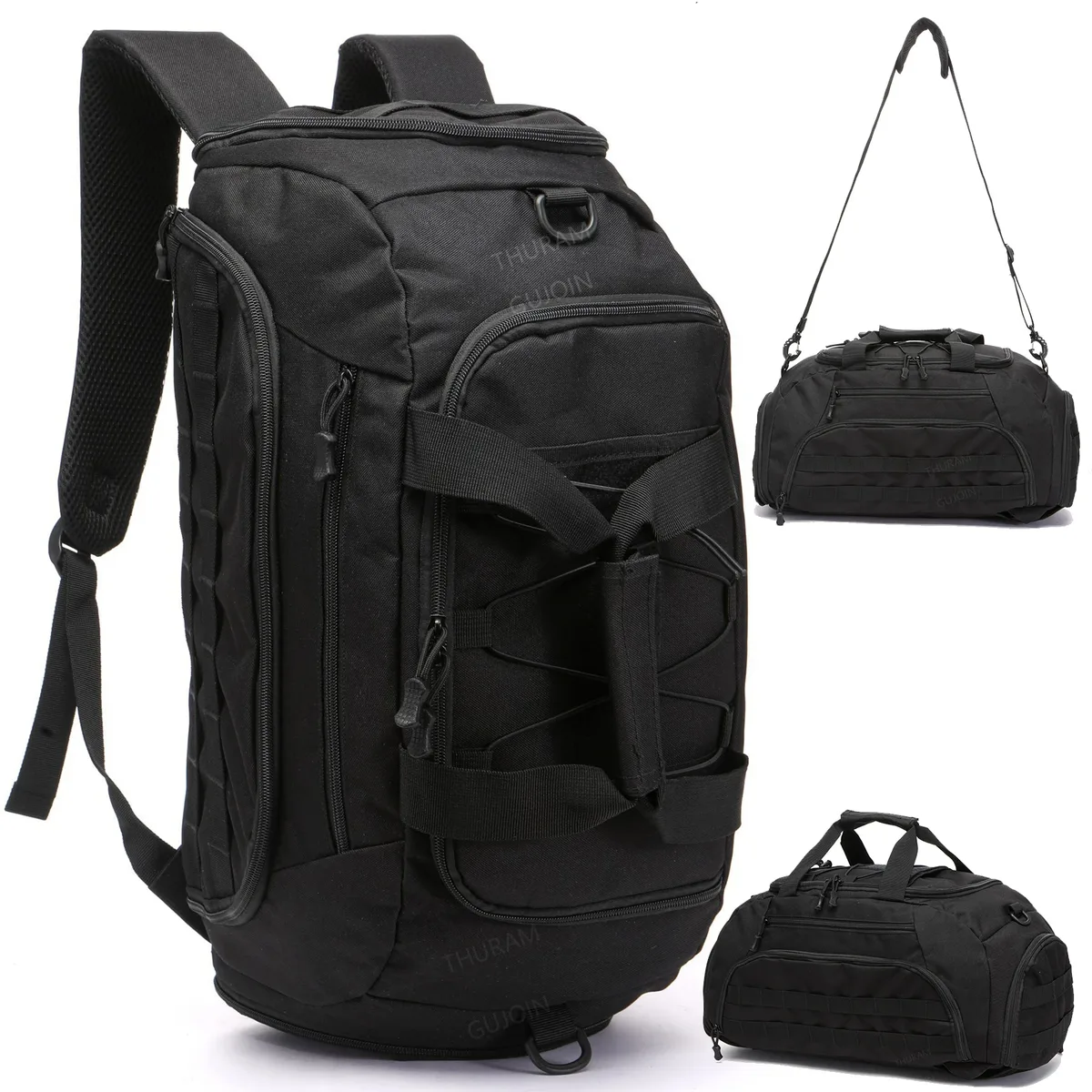 sac à dos de sport tactique avec compartiment à chaussures, sac à bandoulière convertible 3 en 1 pour hommes et femmes, sac de voyage de nuit pour week-end
