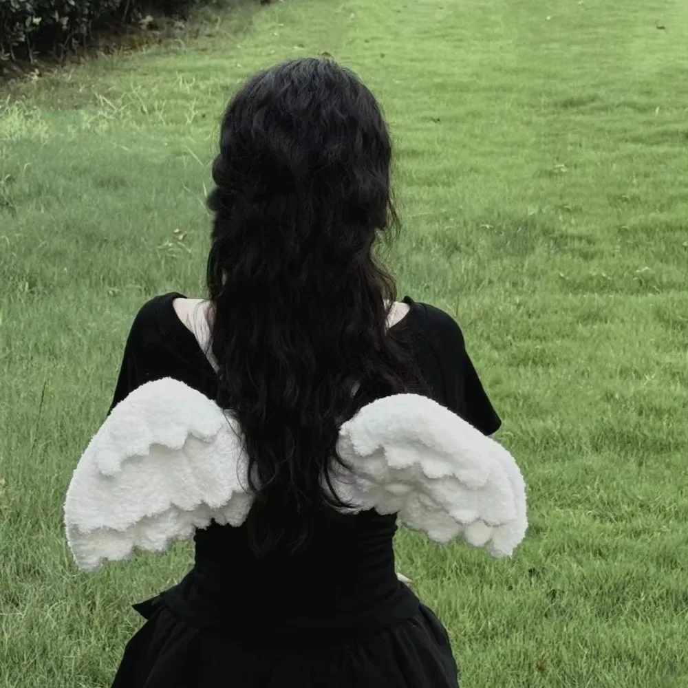 nouveau bretelles réglables ailes d'ange sac à dos polyester fermeture éclair lolita sac à dos couleur blanche sac à dos jk uniforme