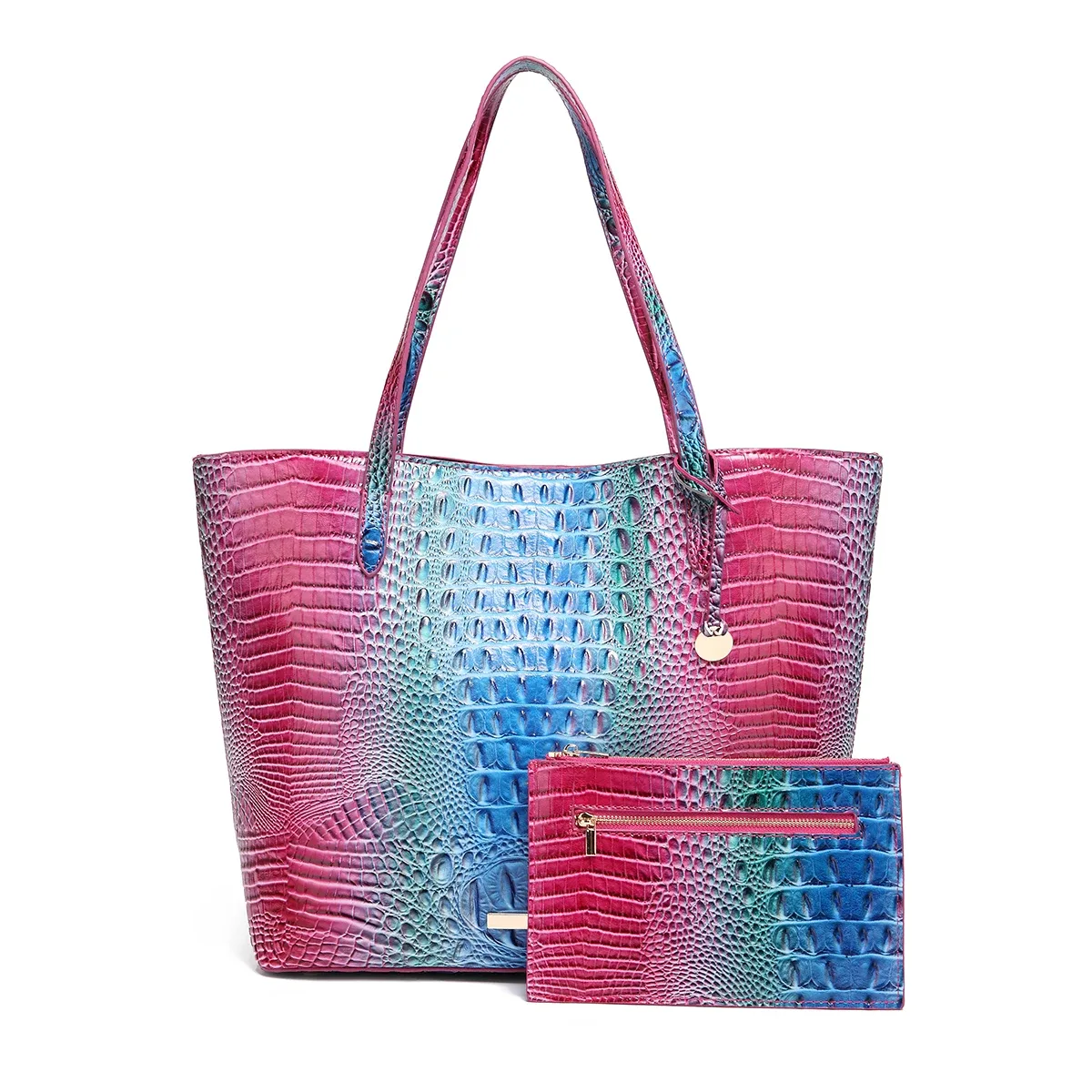 ensemble de sacs fourre-tout à texture gaufrée pour femmes, grand sac de transport avec pochette zippée amovible, sac à main à bandoulière multi-compartiments pour le camping, la plage, les pique-niques et les sorties d'une journée