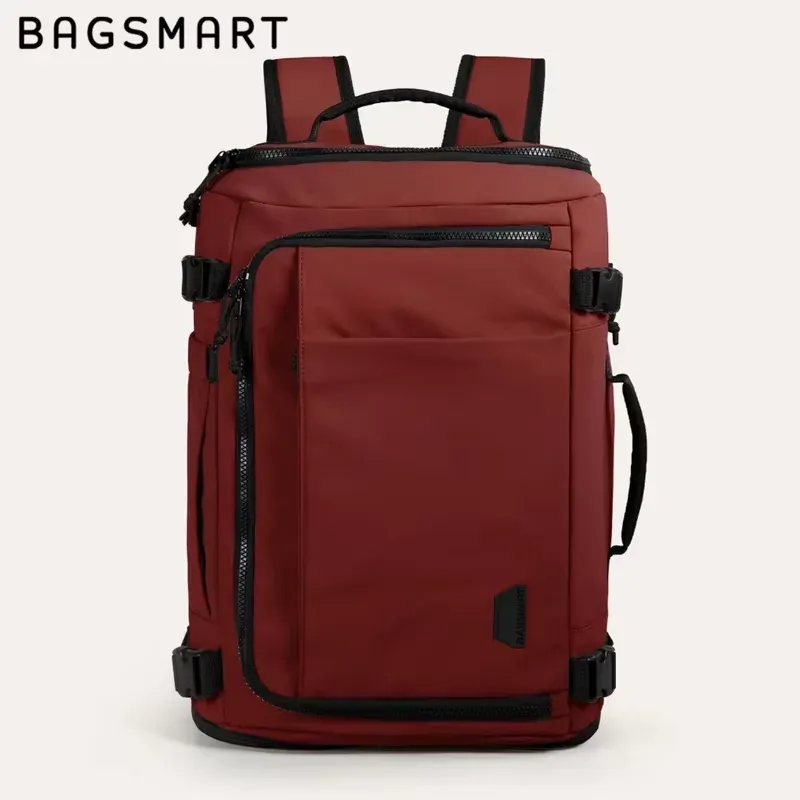 sac dos polyester gris noir compartiments multifonctionnels voyage grande capacité organisateur étanche ordinateur portable chaussures
