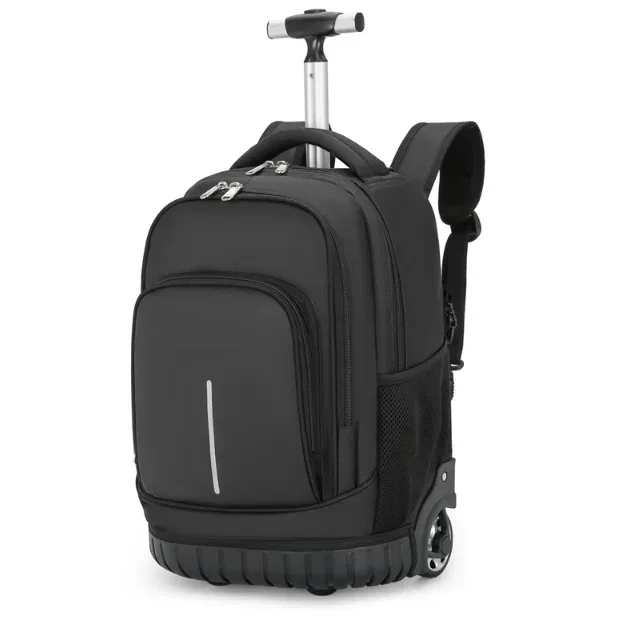 valise sac dos roulettes oxford université gris points noirs bande horizontale contraste enfants voyage