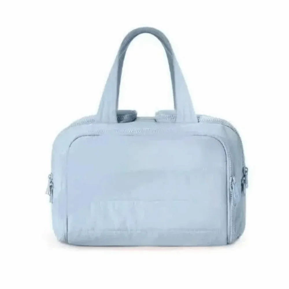 sac à main cosmétique design multi-poches, double face ouvert, poignée confortable, trousse de toilette de voyage, accès facile, séparé, sec et humide