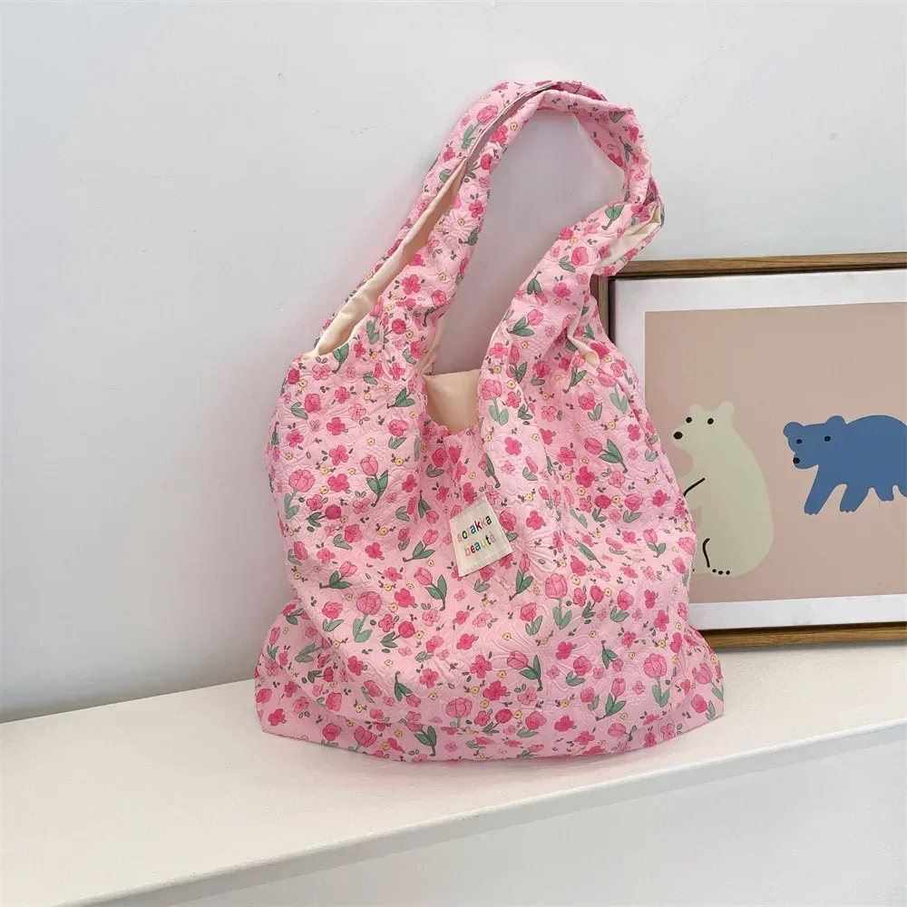 fourre-tout femme sac à provisions eco sac à main réutilisable épicerie shopper sac à main coréen femmes doux dessin animé sac à bandoulière livres pochette