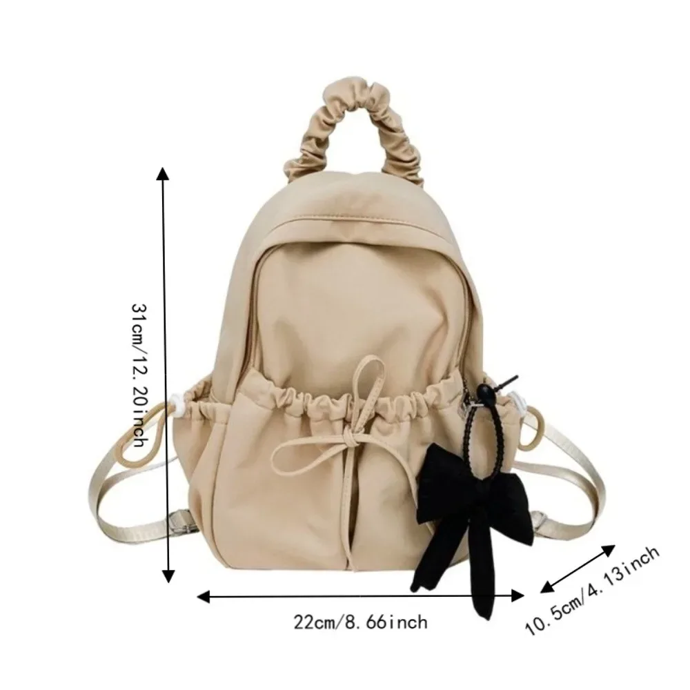 sac à dos en nylon pour étudiants, grande capacité, bretelles réglables, sac de voyage léger, sac à dos souple avec nœud.