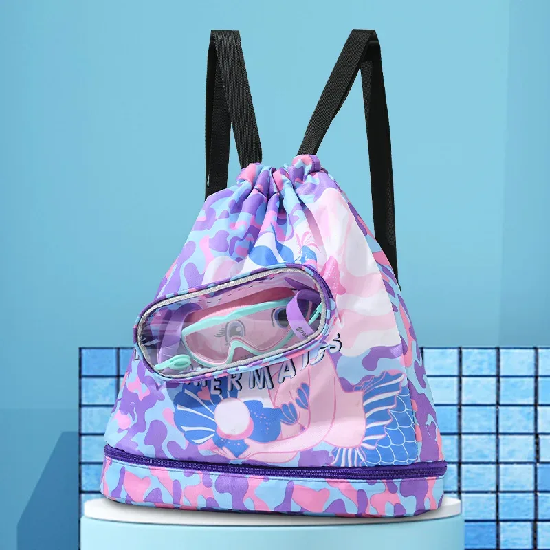 sacs de natation étanches avec compartiments sec et humide, sacs de sport pour la gym et la plage avec pochette à lunettes, sacs à dos d'extérieur