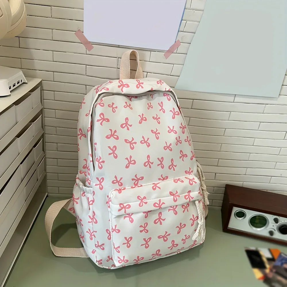 sac à dos décoratif avec nœud pour filles et femmes, léger, décontracté, pour les voyages, les trajets quotidiens, le sport, l'école, élégant, printemps-été