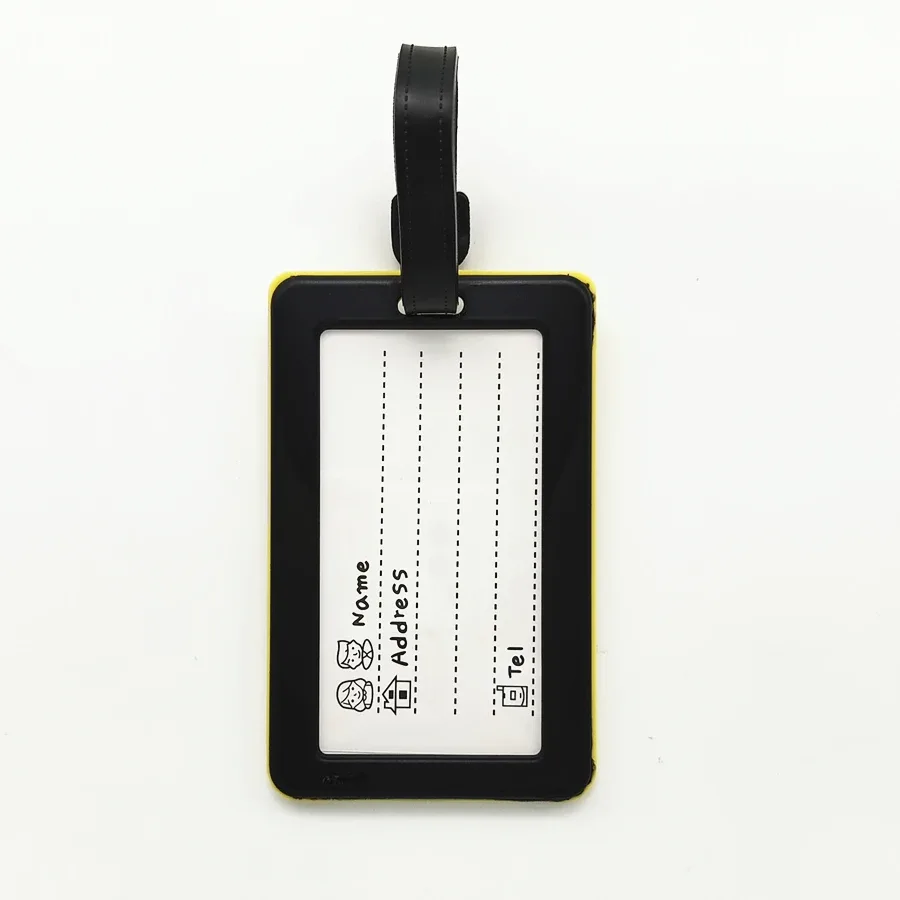étiquette de bagage en pvc pour avion, 1 pièce, accessoires de voyage, carte d'identité pour étudiants, garçons et filles