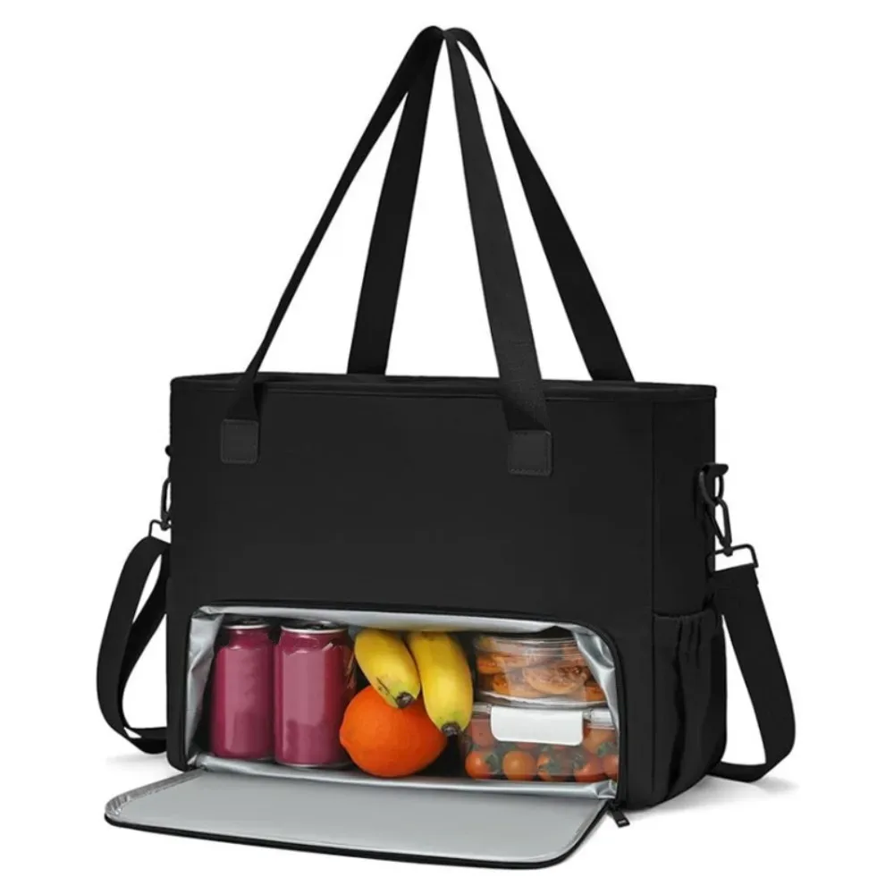 sac fourre-tout à déjeuner 2 en 1 pour femmes, compartiment à déjeuner isolé, sac pour ordinateur portable 15.6 pouces, sac à main d'ordinateur de grande capacité pour le travail