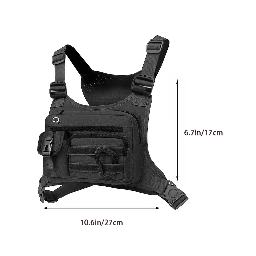 sac de poitrine tactique pour hommes, edc, antivol, imperméable, sac bandoulière, sac de poitrine pour le cyclisme, la course à pied, les activités de plein air, sac bandoulière