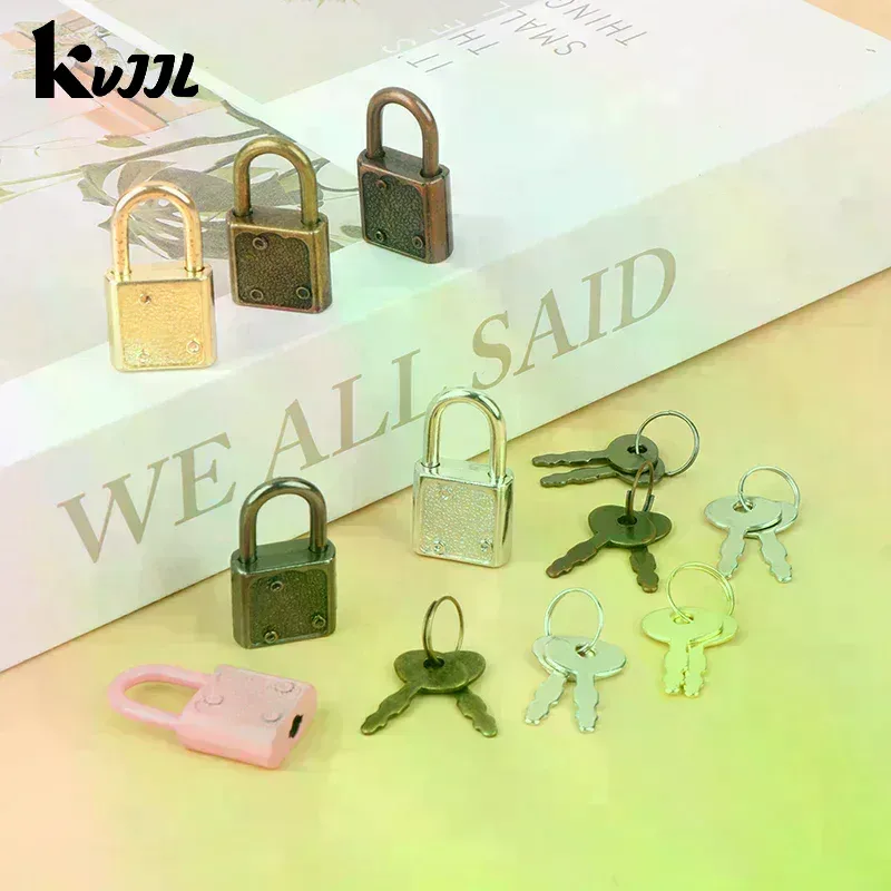 cadenas verrouiller métal motifs géométriques miniature rectangulaire anneau doré clés voyage usage sécurité bagages objets