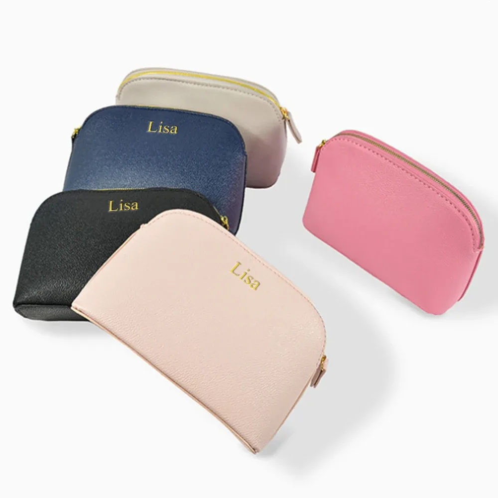 sac compression cuir similicuir texture grainée couleurs rose violet bleu gris noir rouge kaki beige lisa doré voyage cosmétiques