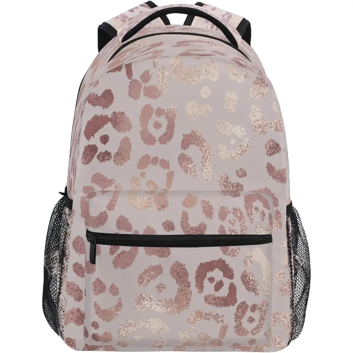 sac à dos imprimé léopard guépard or rose pour filles, sacs d'école, sacs à livres, sac de jour de voyage, taille unique
