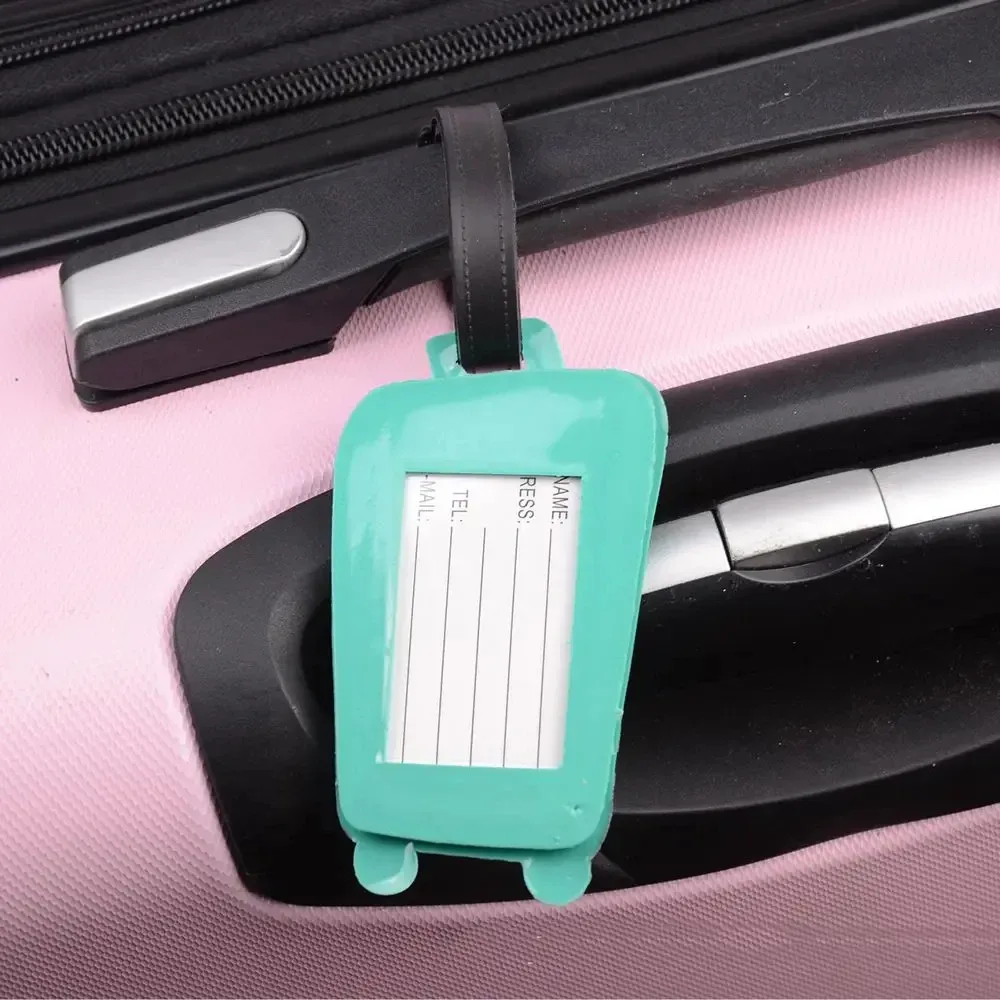 étiquettes d'identification kawaii pour voyages d'affaires, étiquettes de bagage en silicone pour sacs à dos et sacs à main, étiquettes nominatives pour valises avec sangle