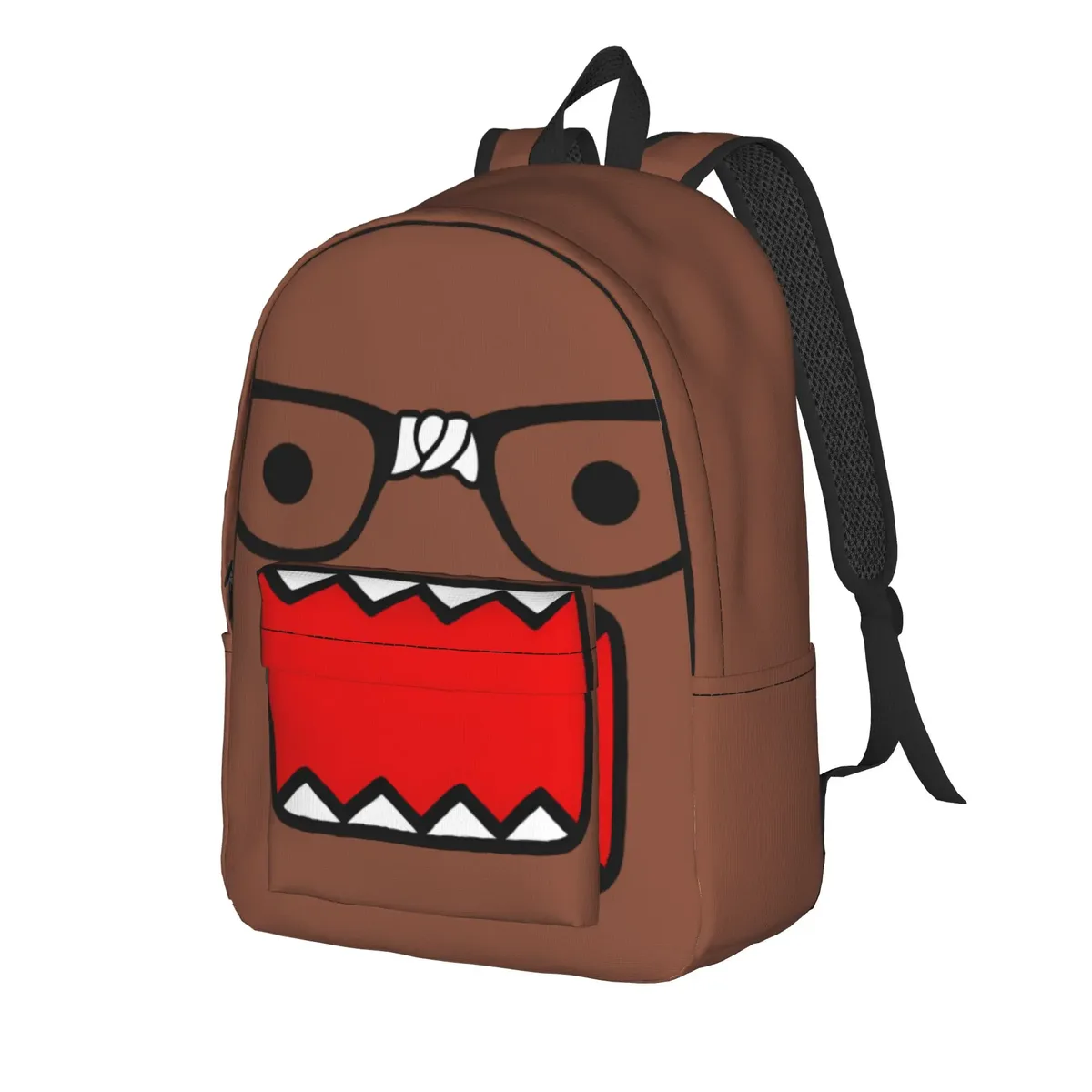 sac à dos domo kun face anime cool pour hommes et femmes, sac à dos de sport, étudiant, randonnée, voyage, meme, poupée, sac à dos de jour, sac à bandoulière pour ordinateur portable