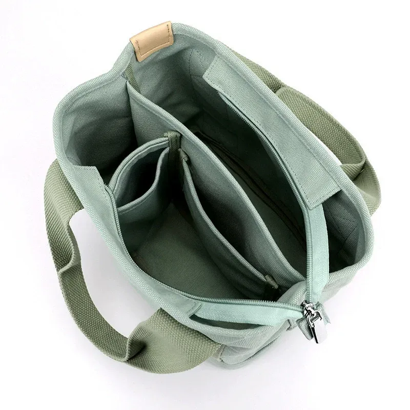 sac à bandoulière décontracté en toile pour femme, avec sangle réglable, sac fourre-tout de voyage quotidien de qualité, plusieurs compartiments pour le travail et l'école