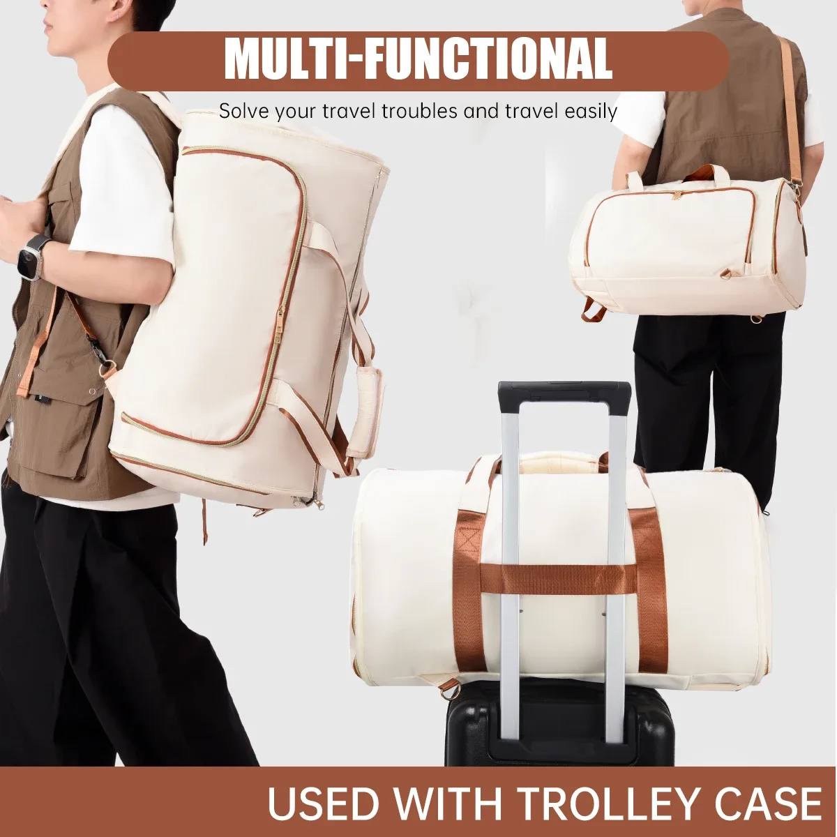 sac de voyage extra large, pochette pour hommes et femmes, sac de rangement matelassé, bagage à main, bagage à roulettes, bagage de déménagement, multi-usages