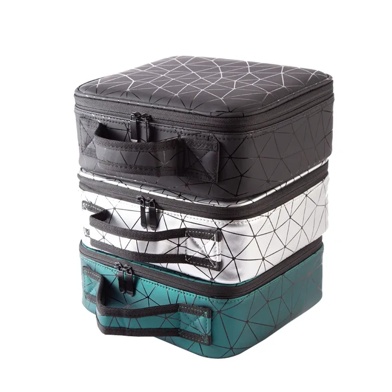 trousse de maquillage professionnelle de marque féminine, organisateur de cosmétiques d'esthéticienne à la mode, boîte de rangement, valise à outils pour ongles, sac de maquillage pour femmes