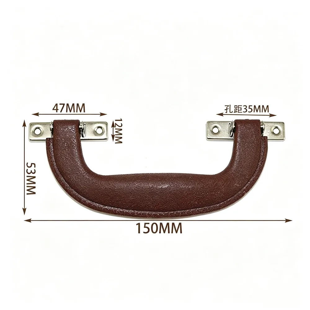 poignée vintage plastique imitation cuir noir marron décoration intérieure accessoire bagage transport robuste antique style voyage